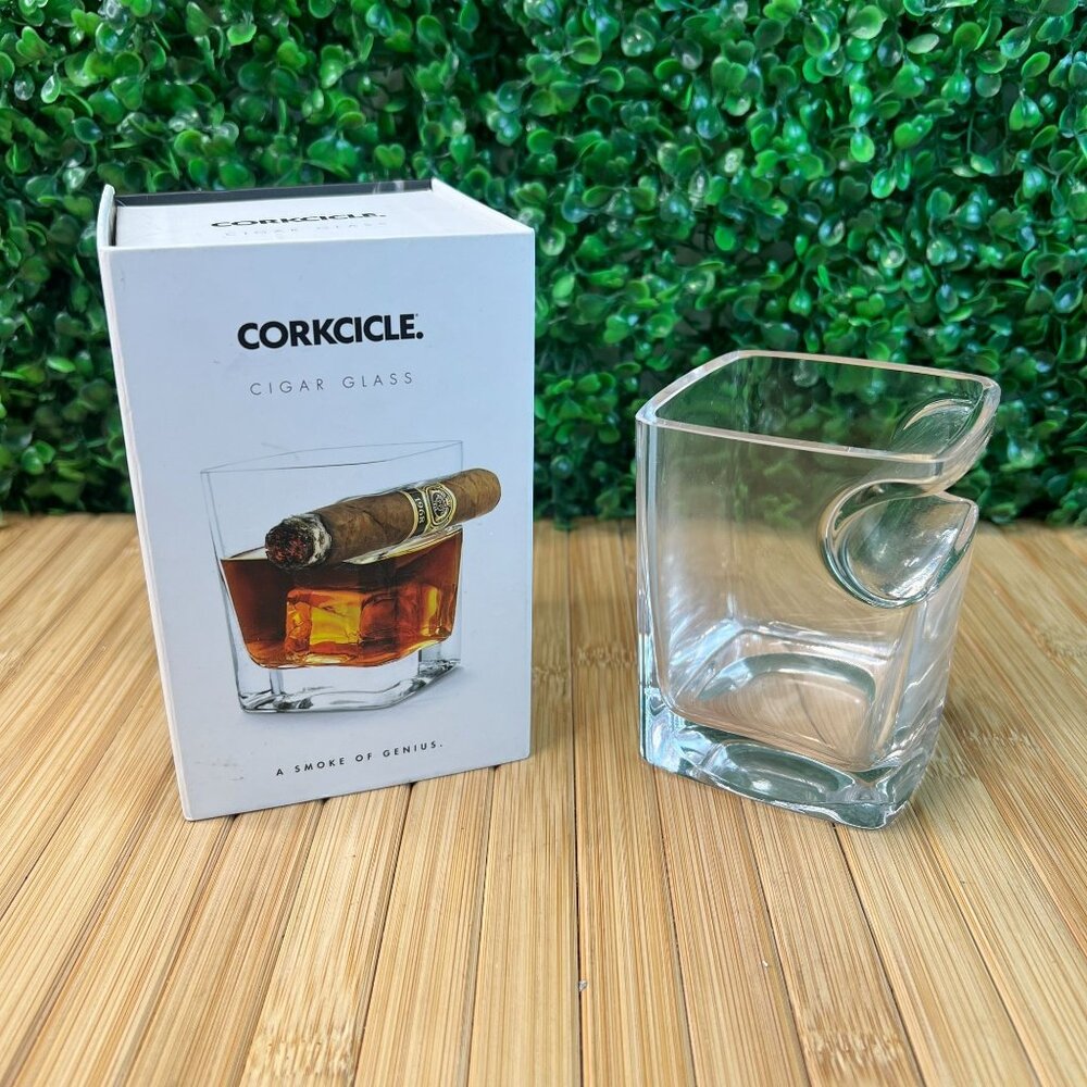 Corkcicle Cigar Glass - Double Old Fashioned Glass With Built-In Cigar Rest